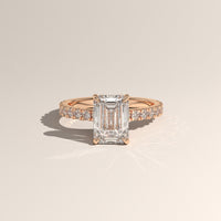 Rose Gold 2ct Emerald Cut Lab-Grown Diamond Pavé Engagement Ring – Sloane — Verasah
