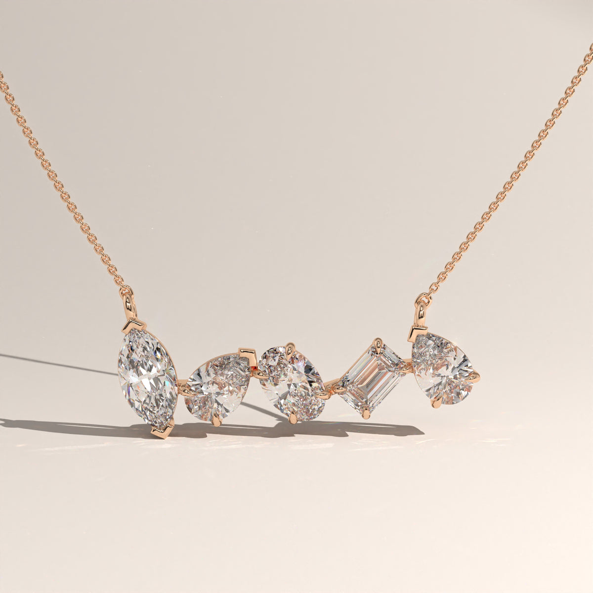 1.77ct TW Mixed Shape Lab-Grown Diamond Bar Necklace – Phoebe