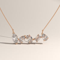 Rose Gold 1.77ct TW Mixed Shape Lab-Grown Diamond Bar Necklace – Phoebe — Verasah