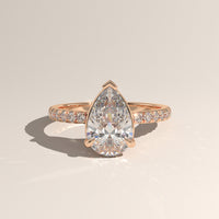 Rose Gold 2ct Pear Lab-Grown Diamond Pavé Engagement Ring – Ines — Verasah