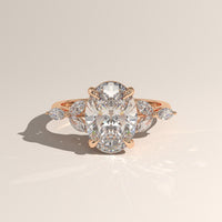 Rose Gold 3.19ct Oval Lab-Grown Diamond Ring with Side Stones - Maria — Verasah