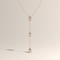 Rose Gold 3ct TW Pear Lab-Grown Diamond Lariat Necklace – Clara — Verasah