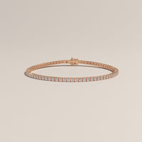 Rose Gold 3ct TW Round Lab-Grown Diamond Tennis Bracelet – Violet, view 2 — Verasah