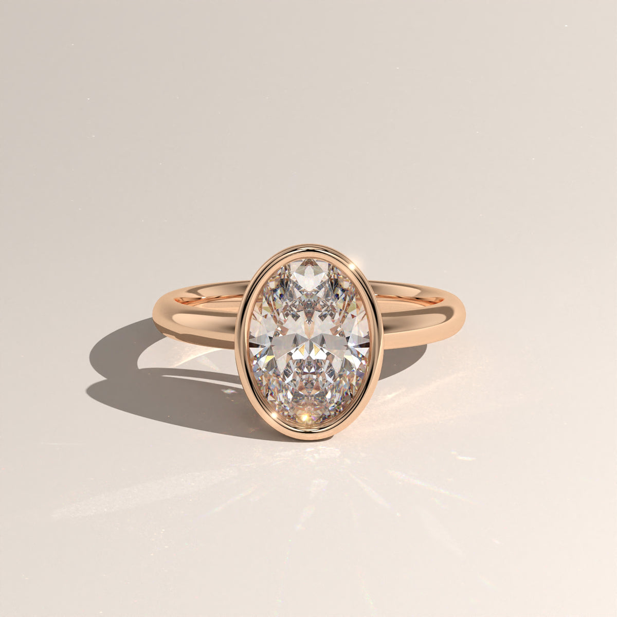 2.3ct Oval Lab-Grown Diamond Bezel Solitaire Engagement Ring – Carrie