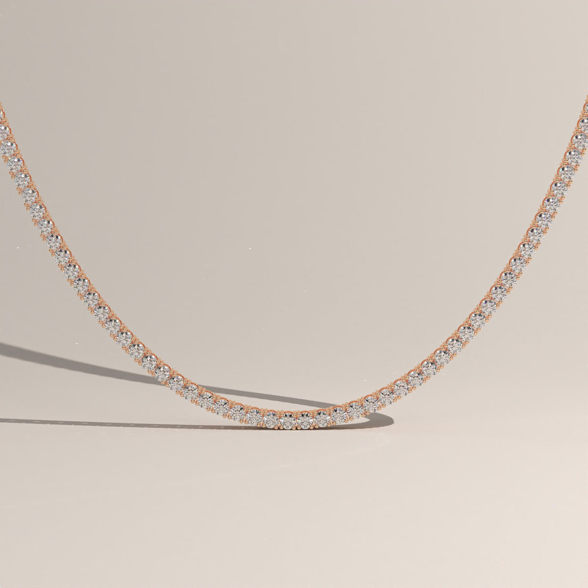 Round Lab-Grown Diamond Tennis Necklace – Clemantine