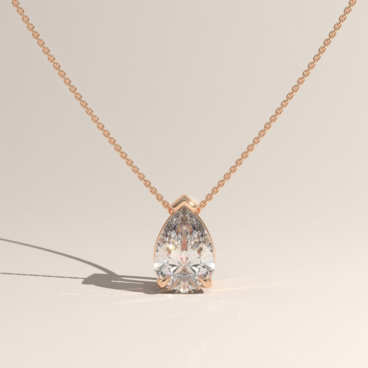 1ct Pear Lab-Grown Diamond Pendant Necklace – Rosalie