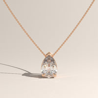 Rose Gold 1ct Pear Lab-Grown Diamond Pendant Necklace – Rosalie — Verasah