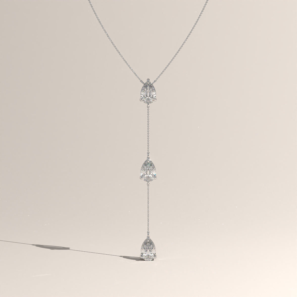 3ct TW Pear Lab-Grown Diamond Lariat Necklace – Clara