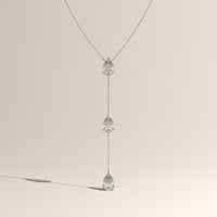 White Gold 3ct TW Pear Lab-Grown Diamond Lariat Necklace – Clara — Verasah