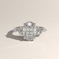 White Gold 3.19ct Oval Lab-Grown Diamond Ring with Side Stones - Maria — Verasah