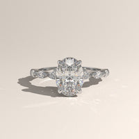 White Gold 2ct Oval Lab-Grown Diamond Engagement Ring with Marquise Diamond Band – Laurel — Verasah