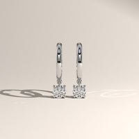 White Gold 0.90ct TW Round Lab-Grown Diamond Drop Huggie Earrings – Lucia — Verasah