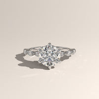 White Gold 2ct Round Lab-Grown Diamond Engagement Ring with Marquise Diamond Band – Olive — Verasah