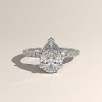 White Gold 2ct Pear Lab-Grown Diamond Pavé Engagement Ring – Ines — Verasah