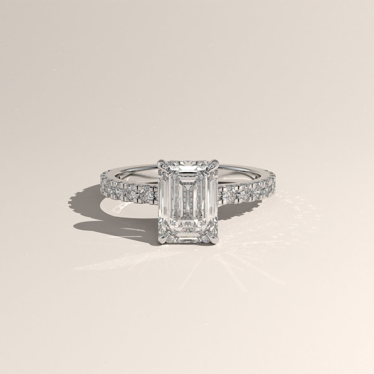 2ct Emerald Cut Lab-Grown Diamond Hidden Halo Pavé Engagement Ring – Sloane