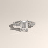 White Gold 2ct Emerald Cut Lab-Grown Diamond Pavé Engagement Ring – Sloane — Verasah