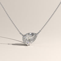 White Gold 1ct East-West Pear Lab-Grown Diamond Necklace – Iris — Verasah
