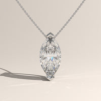 White Gold 1ct Marquise Lab-Grown Diamond Pendant Necklace – Vivienne — Verasah