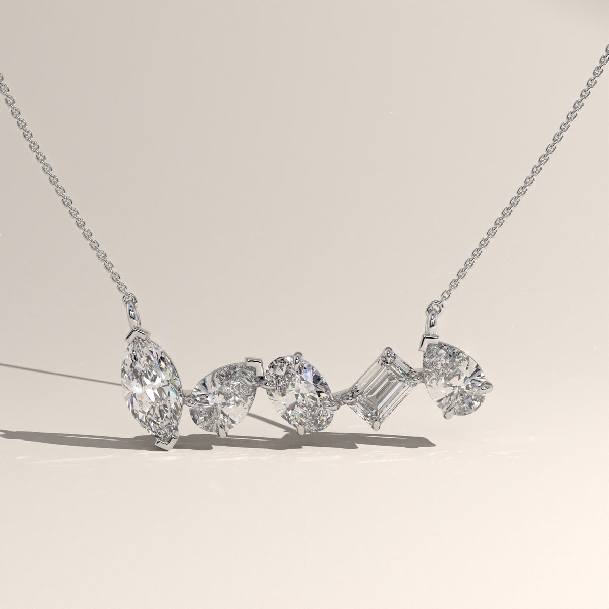1.77ct TW Mixed Shape Lab-Grown Diamond Bar Necklace – Phoebe