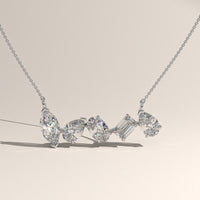 White Gold 1.77ct TW Mixed Shape Lab-Grown Diamond Bar Necklace – Phoebe — Verasah