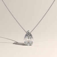White Gold 1ct Pear Lab-Grown Diamond Pendant Necklace – Rosalie — Verasah