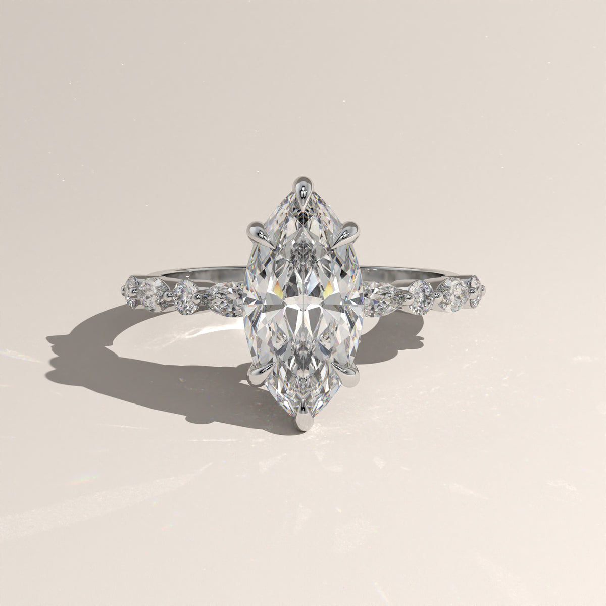 2ct Marquise Lab-Grown Diamond Five Stone Engagement Ring – Selene