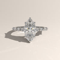 White Gold 2ct Marquise Lab-Grown Diamond Five Stone Engagement Ring – Selene — Verasah