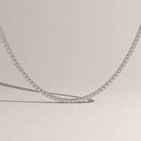 White Gold Round Lab-Grown Diamond Tennis Necklace – Clemantine, view 2 — Verasah