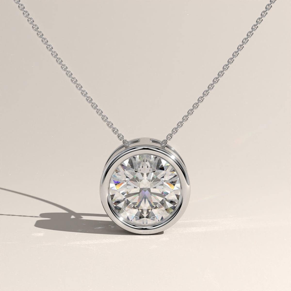 1.92ct Bezel Lab-grown Diamond Pendant Necklace - Nicole