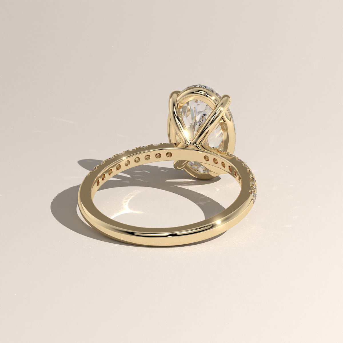 3.77ct Oval Lab-Grown Diamond Pavé Engagement Ring – Freya