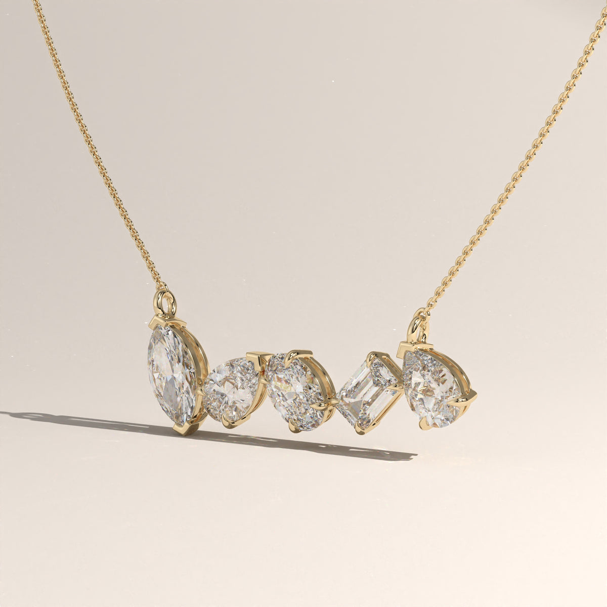 1.77ct TW Mixed Shape Lab-Grown Diamond Bar Necklace – Phoebe