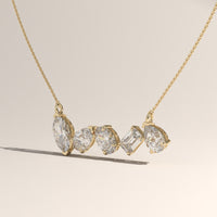 Yellow Gold 1.77ct TW Mixed Shape Lab-Grown Diamond Bar Necklace – Phoebe, view 2 — Verasah