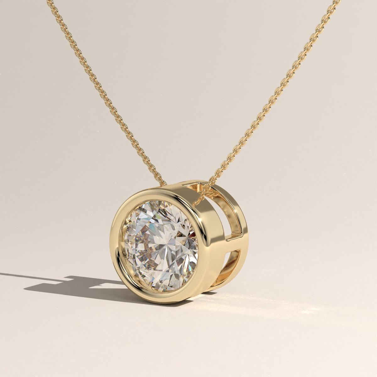 1.92ct Bezel Lab-grown Diamond Pendant Necklace - Nicole