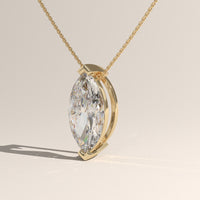 Yellow Gold 1ct Marquise Lab-Grown Diamond Pendant Necklace – Vivienne, view 2 — Verasah