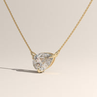Yellow Gold 1ct East-West Pear Lab-Grown Diamond Necklace – Iris, view 2 — Verasah