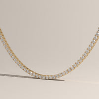 Yellow Gold Round Lab-Grown Diamond Tennis Necklace – Clemantine — Verasah