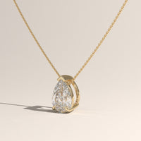 Yellow Gold 1ct Pear Lab-Grown Diamond Pendant Necklace – Rosalie, view 2 — Verasah
