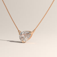 Rose Gold 1ct East-West Pear Lab-Grown Diamond Necklace – Iris, view 2 — Verasah