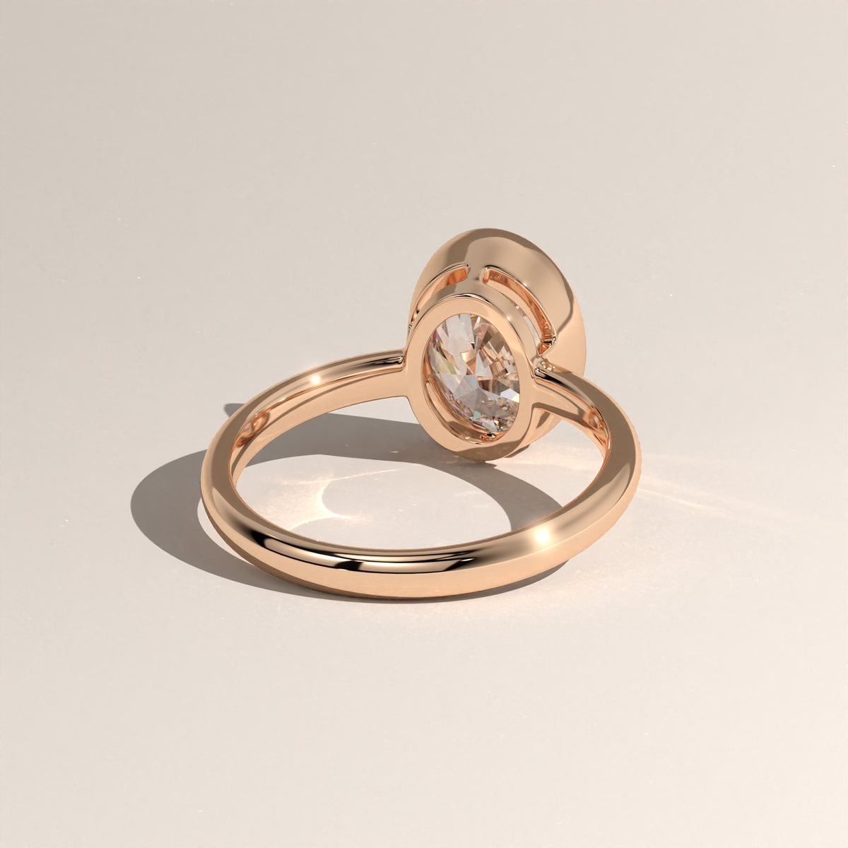 2.3ct Oval Lab-Grown Diamond Bezel Solitaire Engagement Ring – Carrie