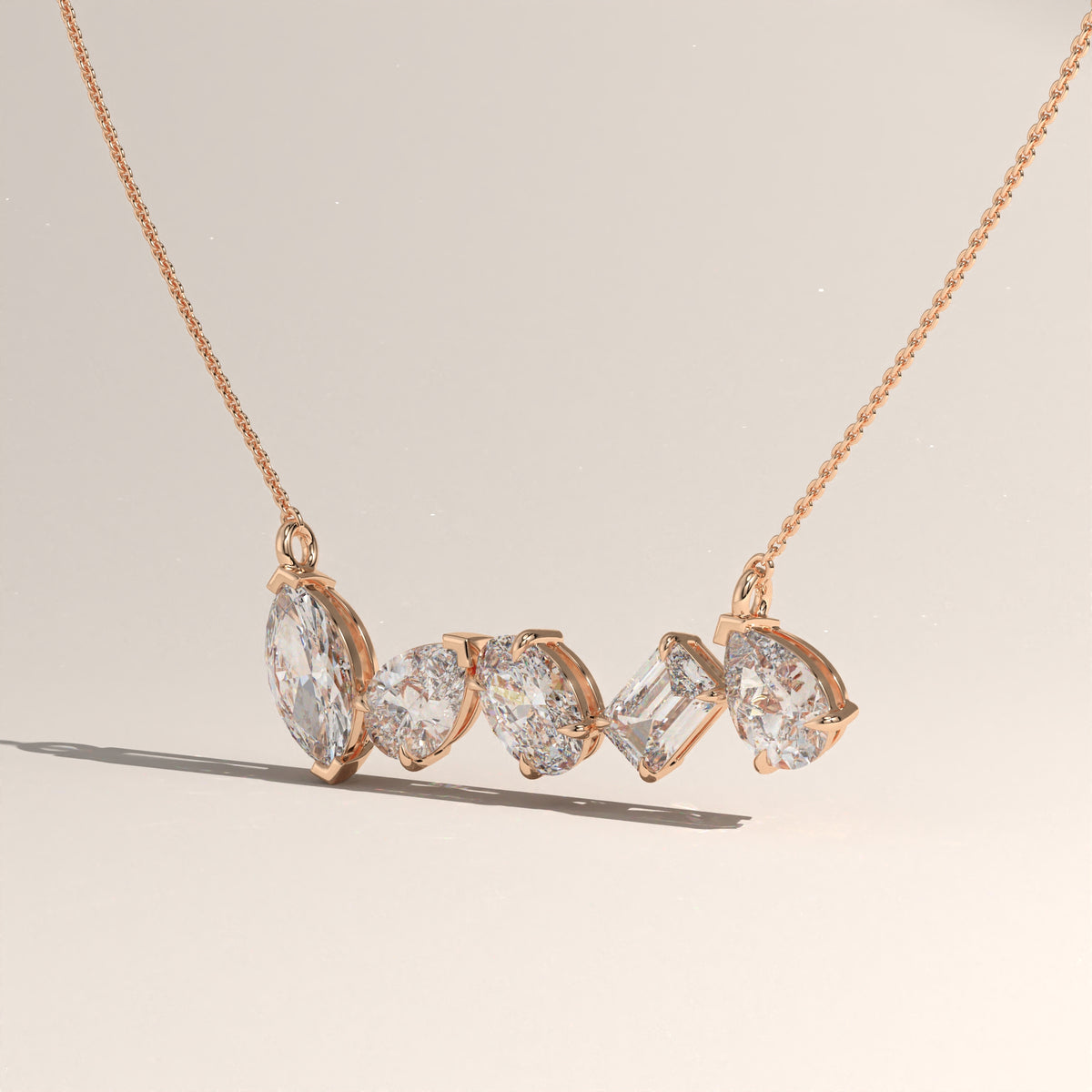 1.77ct TW Mixed Shape Lab-Grown Diamond Bar Necklace – Phoebe