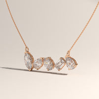 Rose Gold 1.77ct TW Mixed Shape Lab-Grown Diamond Bar Necklace – Phoebe, view 2 — Verasah