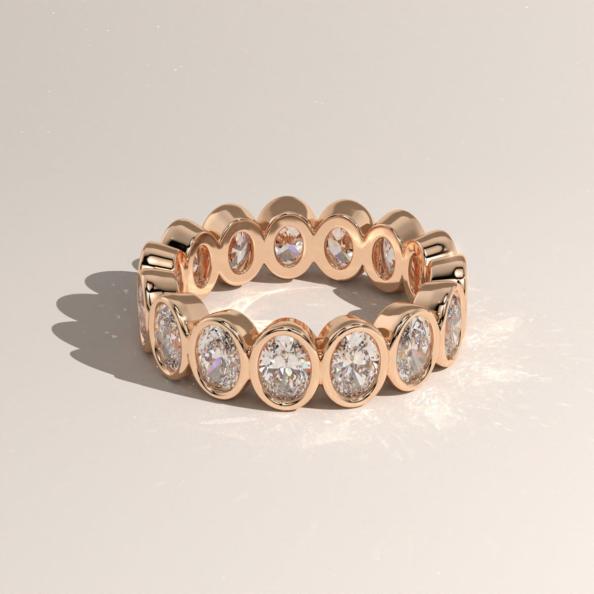 3.4ct TW Oval Lab-Grown Diamond Bezel Eternity Band – Kiara