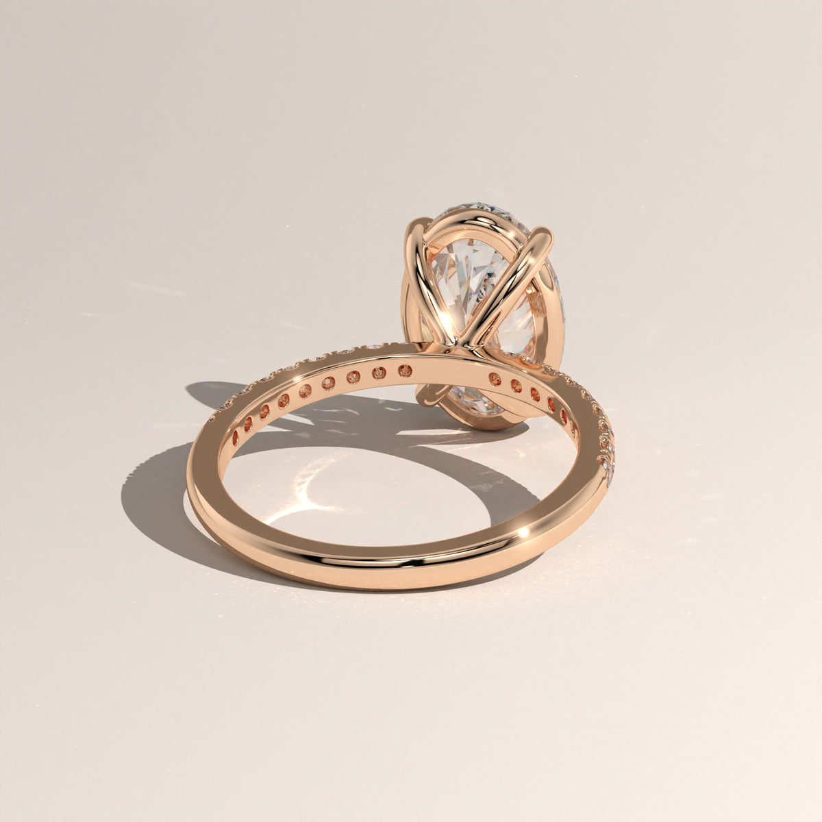3.77ct Oval Lab-Grown Diamond Pavé Engagement Ring – Freya