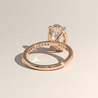 Rose Gold 3.5ct Oval Lab-Grown Diamond Engagement Ring, view 4 — Verasah