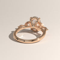 Rose Gold 3.19ct Oval Lab-Grown Diamond Ring with Side Stones - Maria, view 4 — Verasah