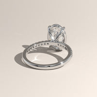 White Gold 3.5ct Oval Lab-Grown Diamond Engagement Ring, view 4 — Verasah