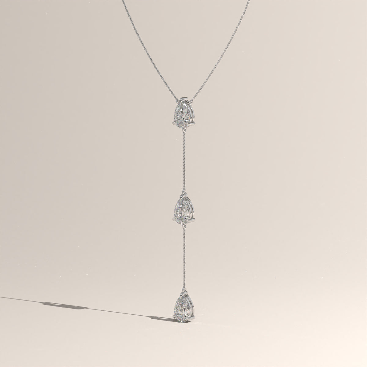 3ct TW Pear Lab-Grown Diamond Lariat Necklace – Clara