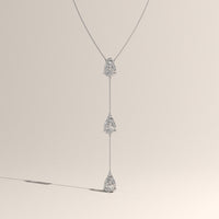 White Gold 3ct TW Pear Lab-Grown Diamond Lariat Necklace – Clara, view 2 — Verasah