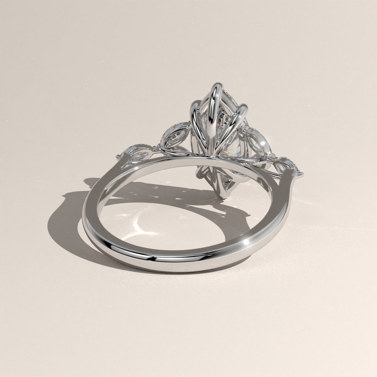 2ct Marquise Lab-Grown Diamond Engagement Ring with Marquise Side Stones – Vera