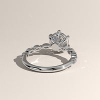 White Gold 2ct Round Lab-Grown Diamond Engagement Ring with Marquise Diamond Band – Olive, view 4 — Verasah